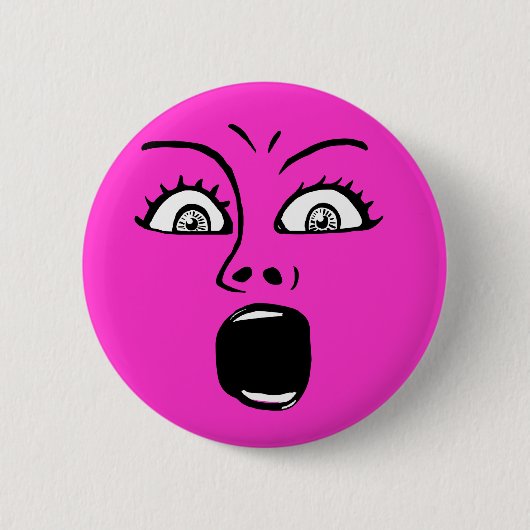 Badge Rond 5 Cm ALARMÉ ! -Rose (Devant)