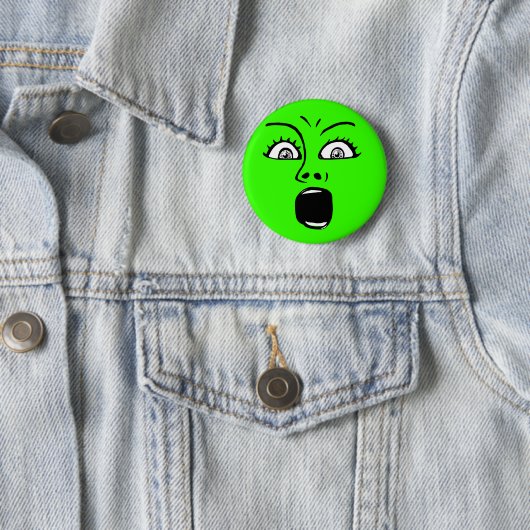 Badge Rond 5 Cm ALARMÉ ! -Vert (En situation)