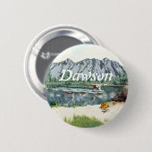Badge Rond 5 Cm Alaska Bush Avion Et Pêche Voyage (Devant & derrière)