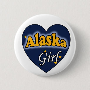 Badge Rond 5 Cm Alaska Girl