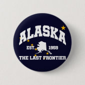 Badge Rond 5 Cm Alaska, La Dernière Frontière (Devant)