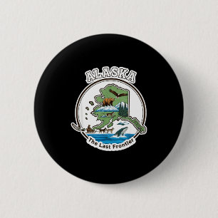 Badge Rond 5 Cm Alaska, l'aventure artistique de la faune de la de