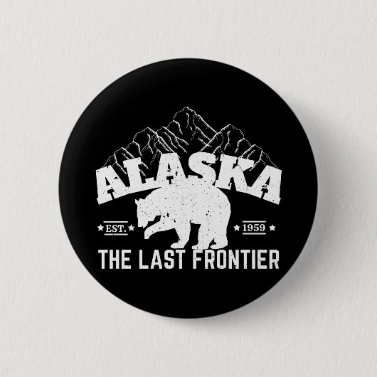 Badge Rond 5 Cm Alaska L'ours polaire Dernière frontière (Devant)
