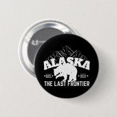 Badge Rond 5 Cm Alaska L'ours polaire Dernière frontière (Devant & derrière)