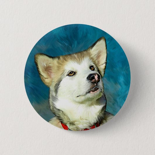 Badge Rond 5 Cm Alaskan Malamute Dog Art (Devant)
