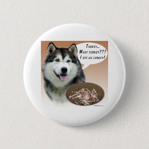 Badge Rond 5 Cm Alaskan Malamute Turquie - Bouton