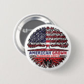 Badge Rond 5 Cm Albanian Albania US American États-Unis (Devant & derrière)