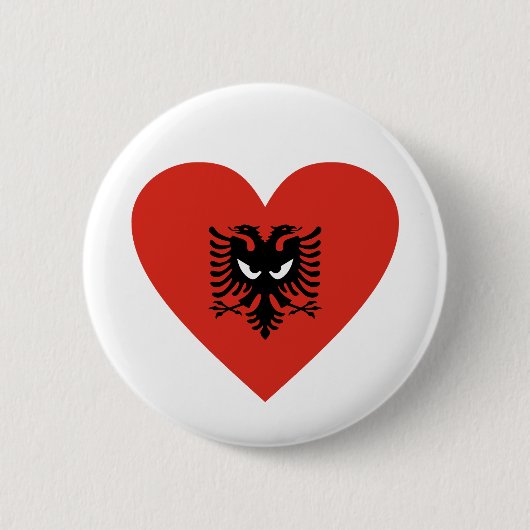 Badge Rond 5 Cm Albanian Heart - For real Albanians! (Devant)