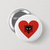 Badge Rond 5 Cm Albanian Heart - For real Albanians! (Devant & derrière)