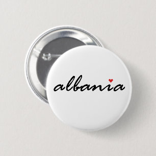 Badge Rond 5 Cm Albanie, j'aime Albanie