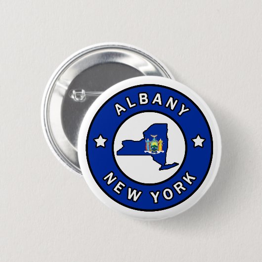 Badge Rond 5 Cm Albany New York (Devant & derrière)