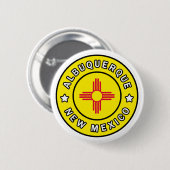 Badge Rond 5 Cm Albuquerque Nouveau-Mexique (Devant & derrière)