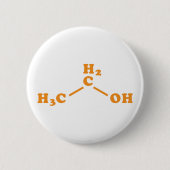 Badge Rond 5 Cm Alcool Éthanol Formule chimique moléculaire (Devant)