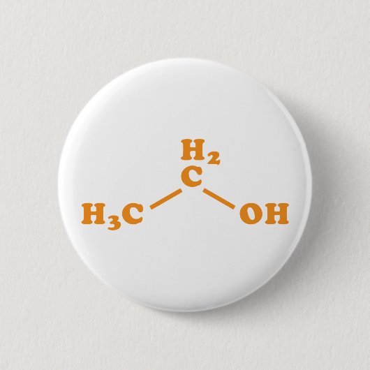 Badge Rond 5 Cm Alcool Éthanol Formule chimique moléculaire (Devant)