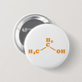 Badge Rond 5 Cm Alcool Éthanol Formule chimique moléculaire (Devant & derrière)