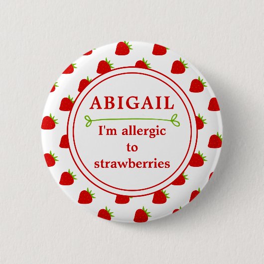 Badge Rond 5 Cm Alerte aux allergies aux fraises - Enfants (Devant)