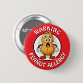 Badge Rond 5 Cm Alerte aux arachides  (Devant & derrière)