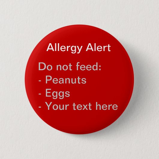 Badge Rond 5 Cm Alerte d'allergie (Devant)