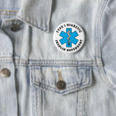 Badge Rond 5 Cm Alerte Médicale T1d [Cyan] (En situation)