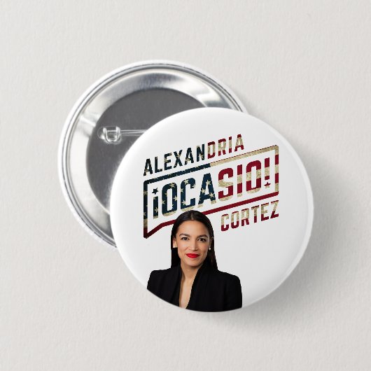 Badge Rond 5 Cm Alexandria Ocasio-Cortez (Devant & derrière)