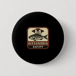 Badge Rond 5 Cm Alexandrie Egypte Souvenir Poisson Égyptien Et Voy