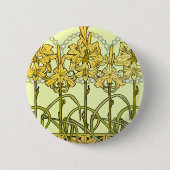 Badge Rond 5 Cm Alfonse Mucha Art Nouveau Lily motif (Devant)