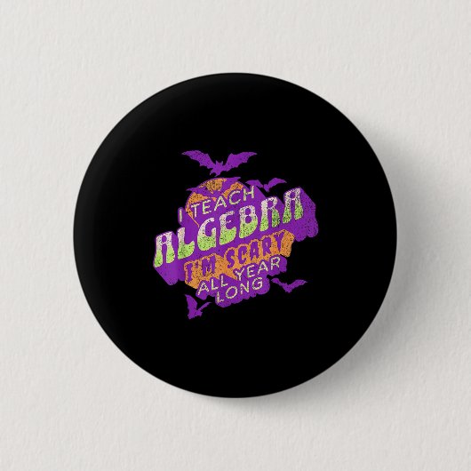 Badge Rond 5 Cm Algebra Teacher Halloween Soky Ghost Math Mathemat (Devant)
