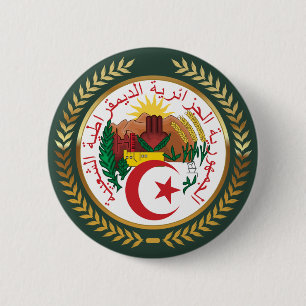 Badge Rond 5 Cm Algeria Coat of Arms