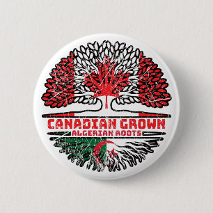 Badge Rond 5 Cm Algérie Drapeau des racines d'arbre du Canada algé
