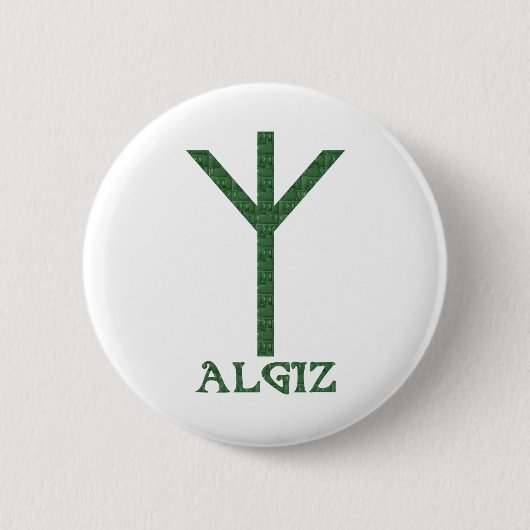 Badge Rond 5 Cm Algiz (Devant)