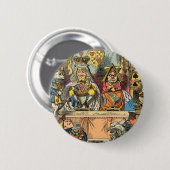 Badge Rond 5 Cm Alice à Wonderland Cheshire Cat Characters (Devant & derrière)