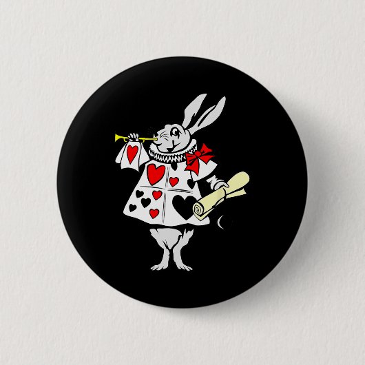 Badge Rond 5 Cm Alice Au Pays Des Merveilles Lapin De Pâques Lapin (Devant)