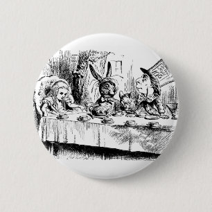 Badge Rond 5 Cm Alice au thé fou