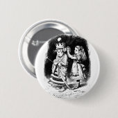 Badge Rond 5 Cm Alice avec la reine blanche (Devant & derrière)