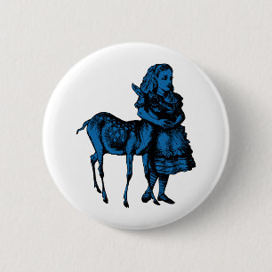 Badge Rond 5 Cm Alice avec le faon a encré la suffisance bleue
