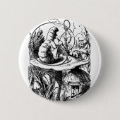 Badge Rond 5 Cm Alice et Caterpillar (Devant)