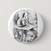 Badge Rond 5 Cm Alice et Caterpillar (Devant)