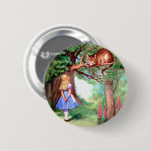 BADGE ROND 5 CM ALICE ET CHÂTEAU CHESHIRE (Devant & derrière)