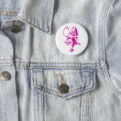 Badge Rond 5 Cm Alice et Flamant rose ont encré le rose (En situation)
