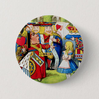 Badge Rond 5 Cm Alice rencontre la reine des coeurs au pays des