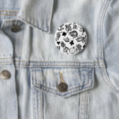 Badge Rond 5 Cm Alice White Rabbit Wonderland Classic (En situation)