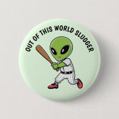 Badge Rond 5 Cm Alien de baseball (Devant)