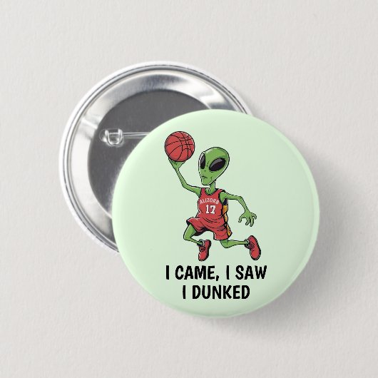 Badge Rond 5 Cm Alien de basket (Devant & derrière)