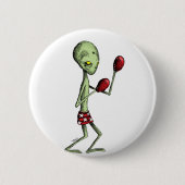 Badge Rond 5 Cm Alien de boxe (Devant)