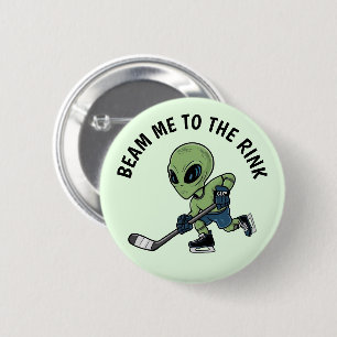 Badge Rond 5 Cm Alien de hockey