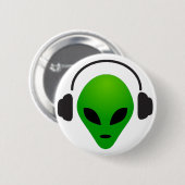 Badge Rond 5 Cm Alien de musique (Devant & derrière)