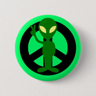 Badge Rond 5 Cm alien de paix