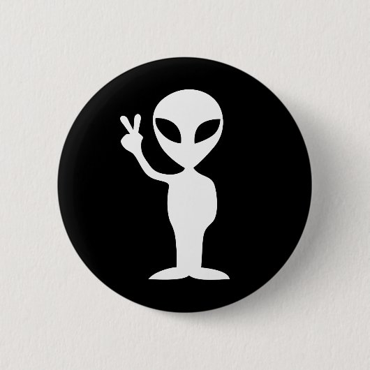 Badge Rond 5 Cm Alien de paix (Devant)