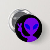 Badge Rond 5 Cm Alien du panneau de la paix (Devant & derrière)