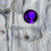 Badge Rond 5 Cm Alien du panneau de la paix (En situation)